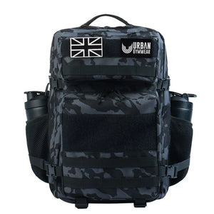 Urban Gym Wear Tactical Backpack In Grey/Black Camo