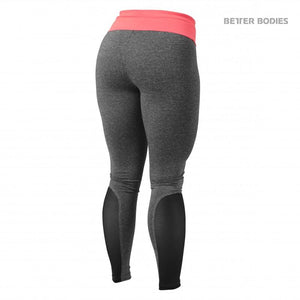 Better Bodies BB Shaped Tights - Anthracite Melange-Coral - Urban Gym Wear