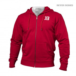 Better Bodies Jersey Hoodie - Bright Red - Urban Gym Wear