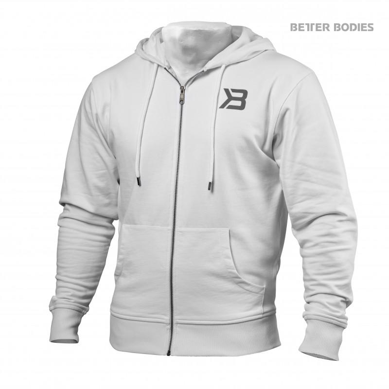 Better Bodies Jersey Hoodie - White - Urban Gym Wear