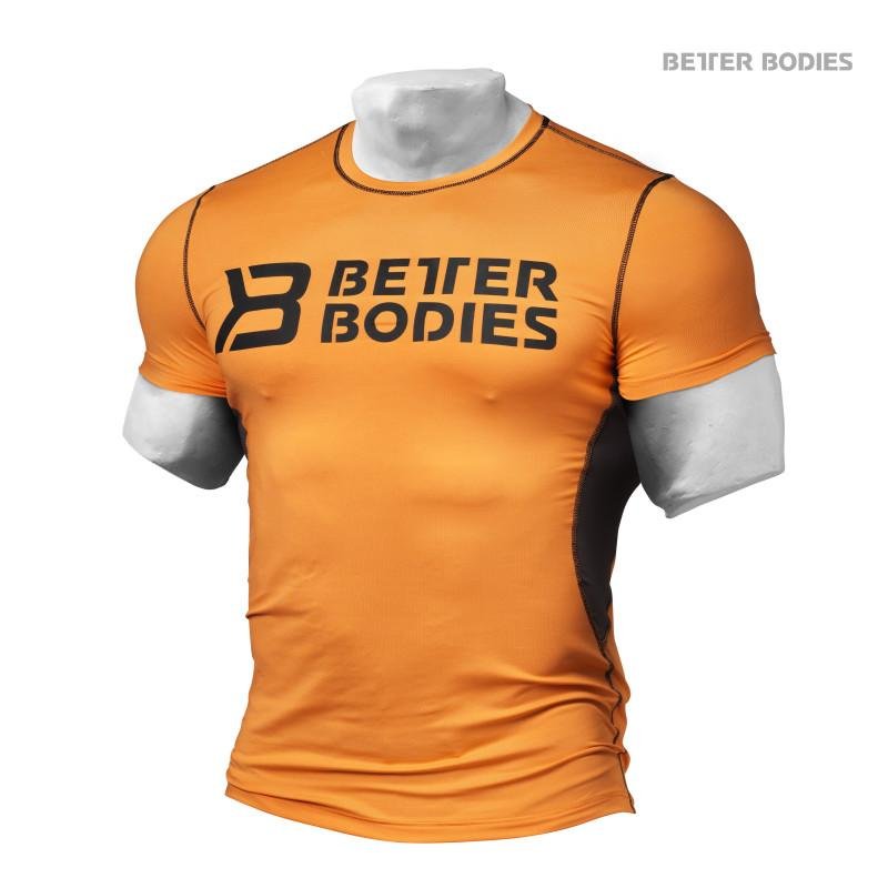 Better Bodies Tight Function Tee - Orange-Grey - Urban Gym Wear