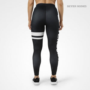 Better Bodies Varsity Stripe Tights - Black - Urban Gym Wear