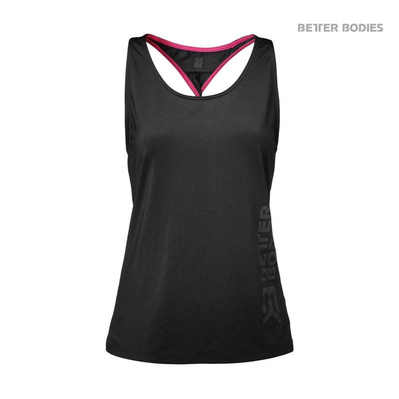 Better Bodies Women's Mesh T-Back - Black-Pink - Urban Gym Wear