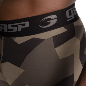 GASP Core Tights - Green Stealth Camo - Urban Gym Wear