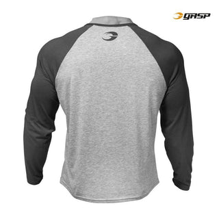 GASP Raglan Long Sleeve Tee - Grey Melange - Urban Gym Wear
