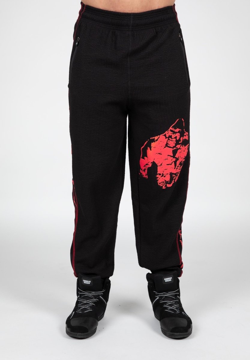 Gorilla Wear Buffalo Old School Workout Pants - Black/Red - Urban Gym Wear