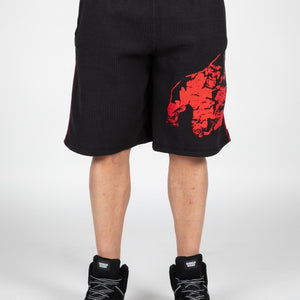 Gorilla Wear Buffalo Old School Workout Shorts - Black/Red - Urban Gym Wear