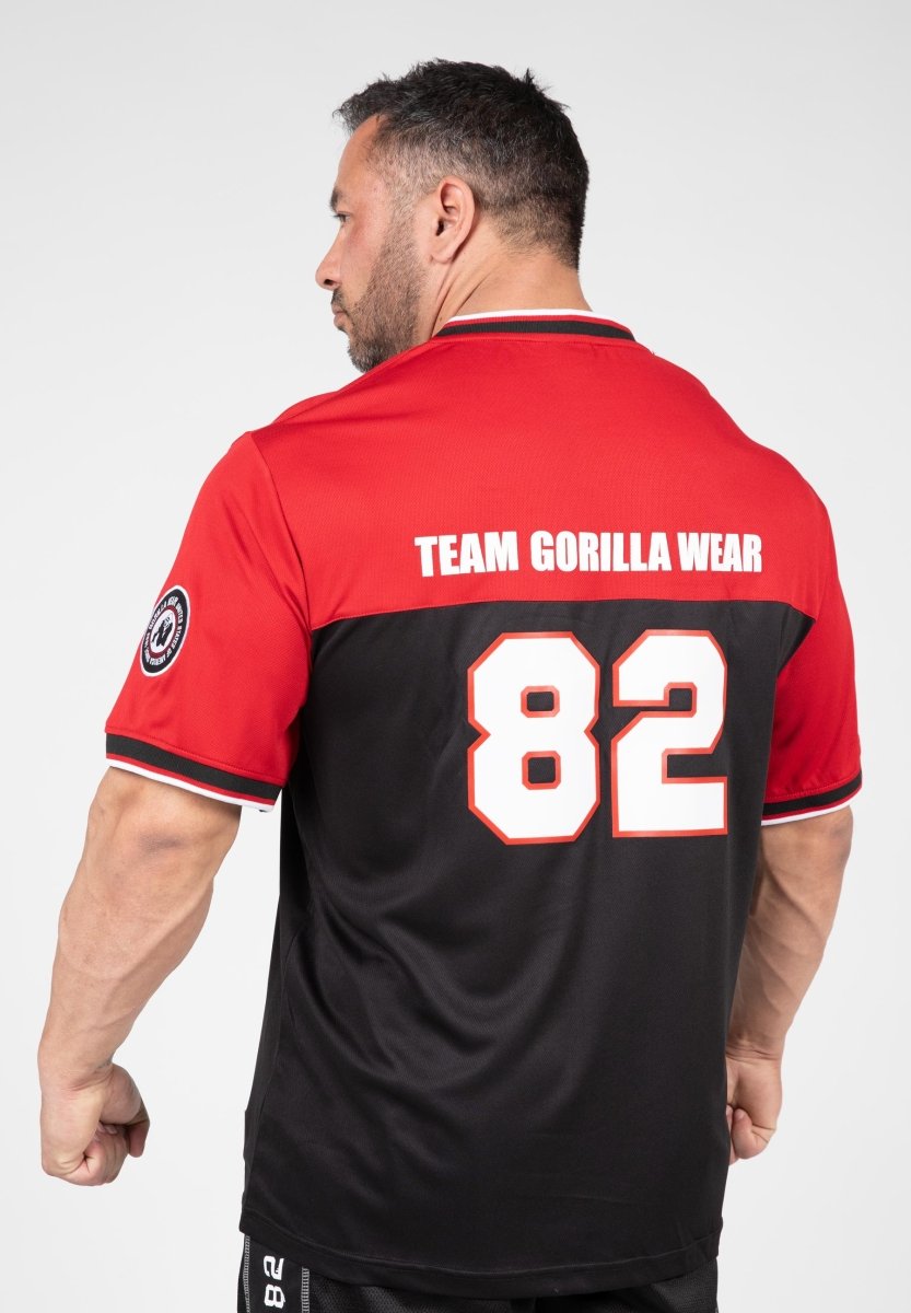 Gorilla Wear Trenton Football Jersey - Black/Red - Urban Gym Wear