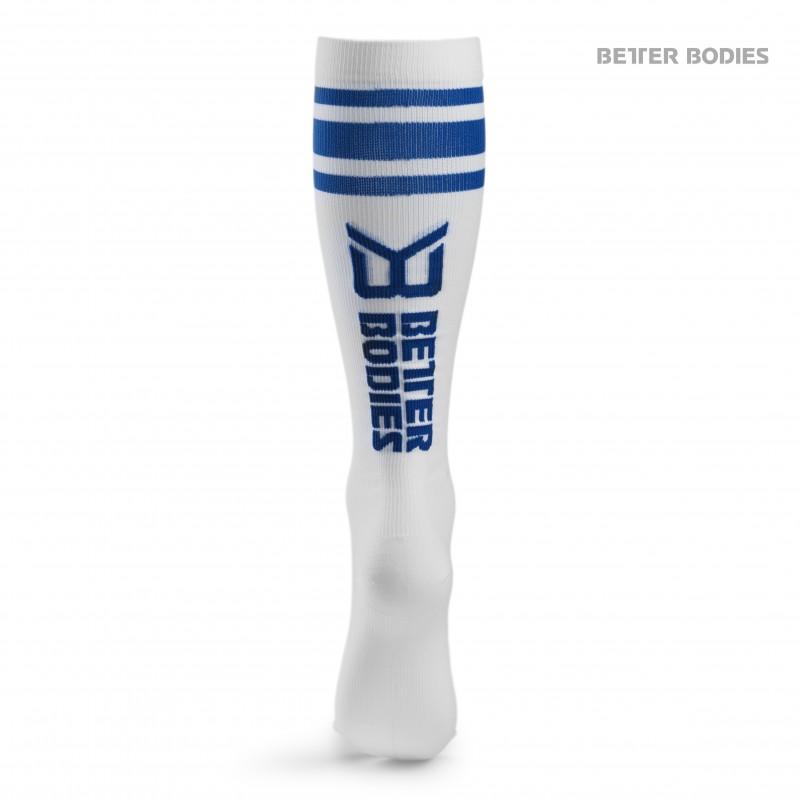 Better Bodies Knee Socks - White-Blue