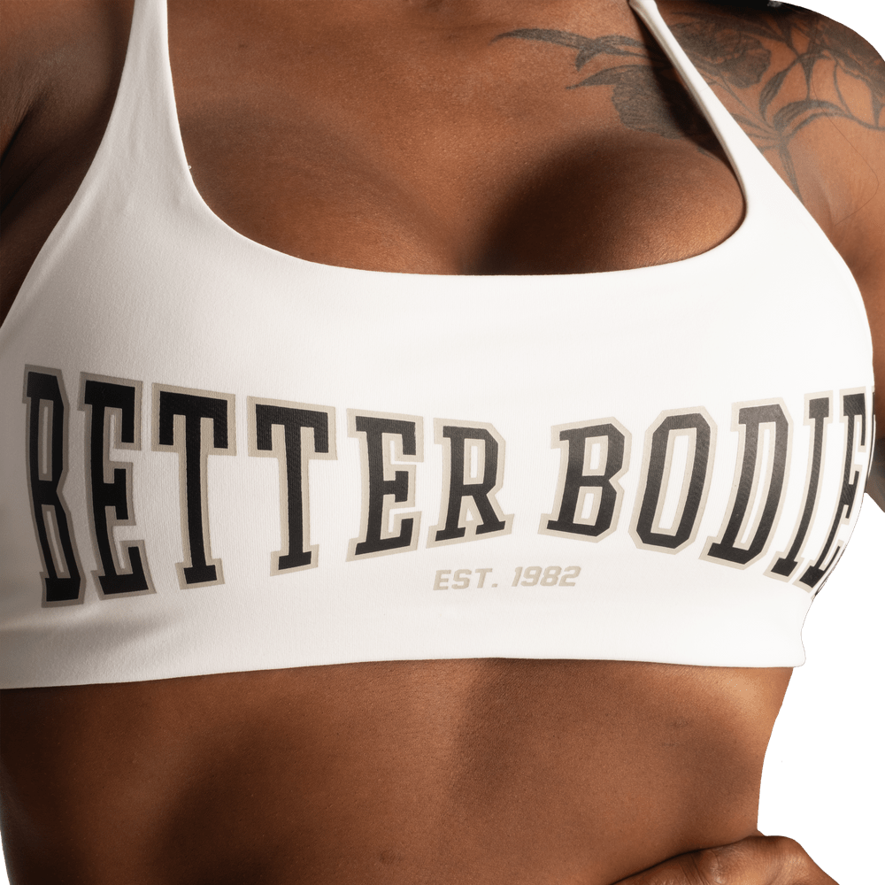 Better Bodies 1982 Strappy Bra - White - Urban Gym Wear