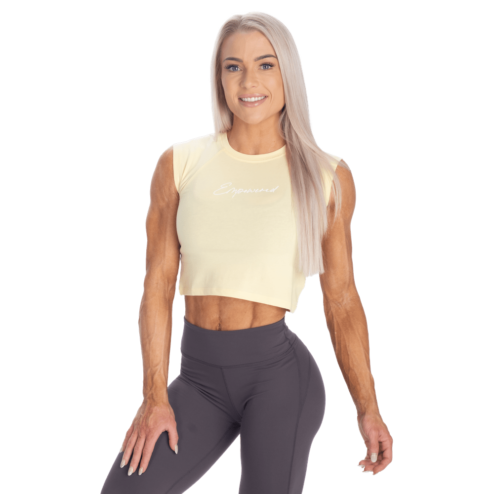 Better Bodies Empowered Tee - Washed Yellow - Urban Gym Wear