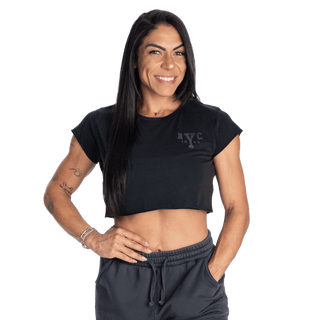 Better Bodies Legacy Crop Tee - Washed Black - Urban Gym Wear