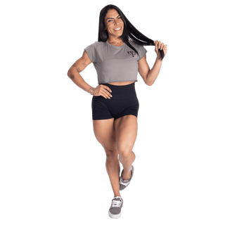 Better Bodies Legacy Crop Tee - Washed Smoke Grey - Urban Gym Wear