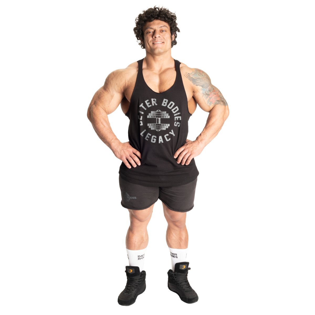 Better Bodies Legacy Original Stringer - Black/Grey - Urban Gym Wear