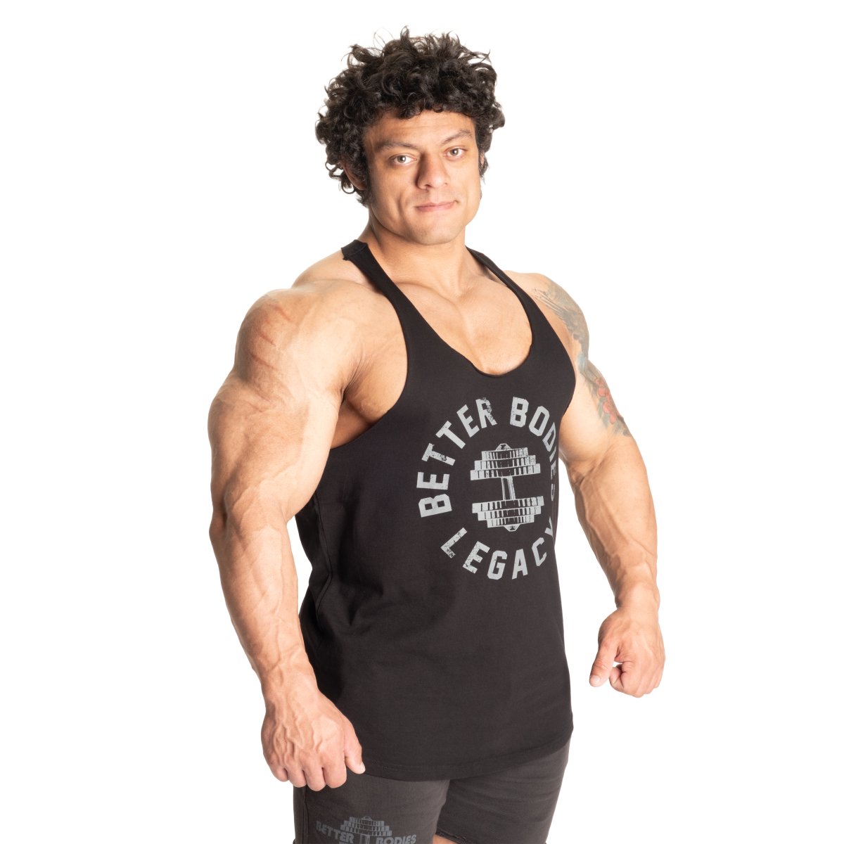 Better Bodies Legacy Original Stringer - Black/Grey - Urban Gym Wear