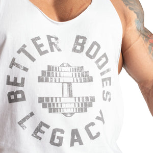 Better Bodies Legacy Original Stringer - White/Grey - Urban Gym Wear