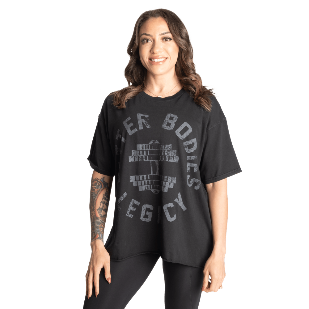 Better Bodies Legacy Oversized Tee - Washed Black - Urban Gym Wear