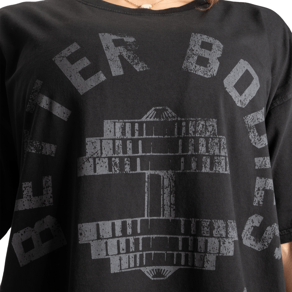 Better Bodies Legacy Oversized Tee - Washed Black - Urban Gym Wear