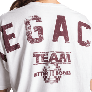 Better Bodies Legacy Oversized Tee - White/Maroon - Urban Gym Wear