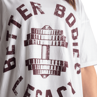 Better Bodies Legacy Oversized Tee - White/Maroon - Urban Gym Wear
