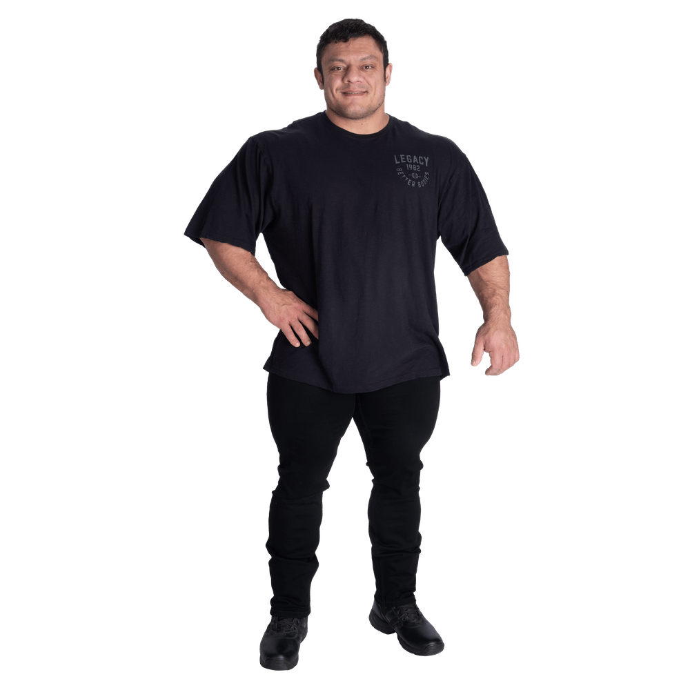 Better Bodies Legacy Slub Iron Tee - Washed Black - Urban Gym Wear