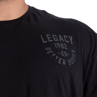 Better Bodies Legacy Slub Iron Tee - Washed Black - Urban Gym Wear