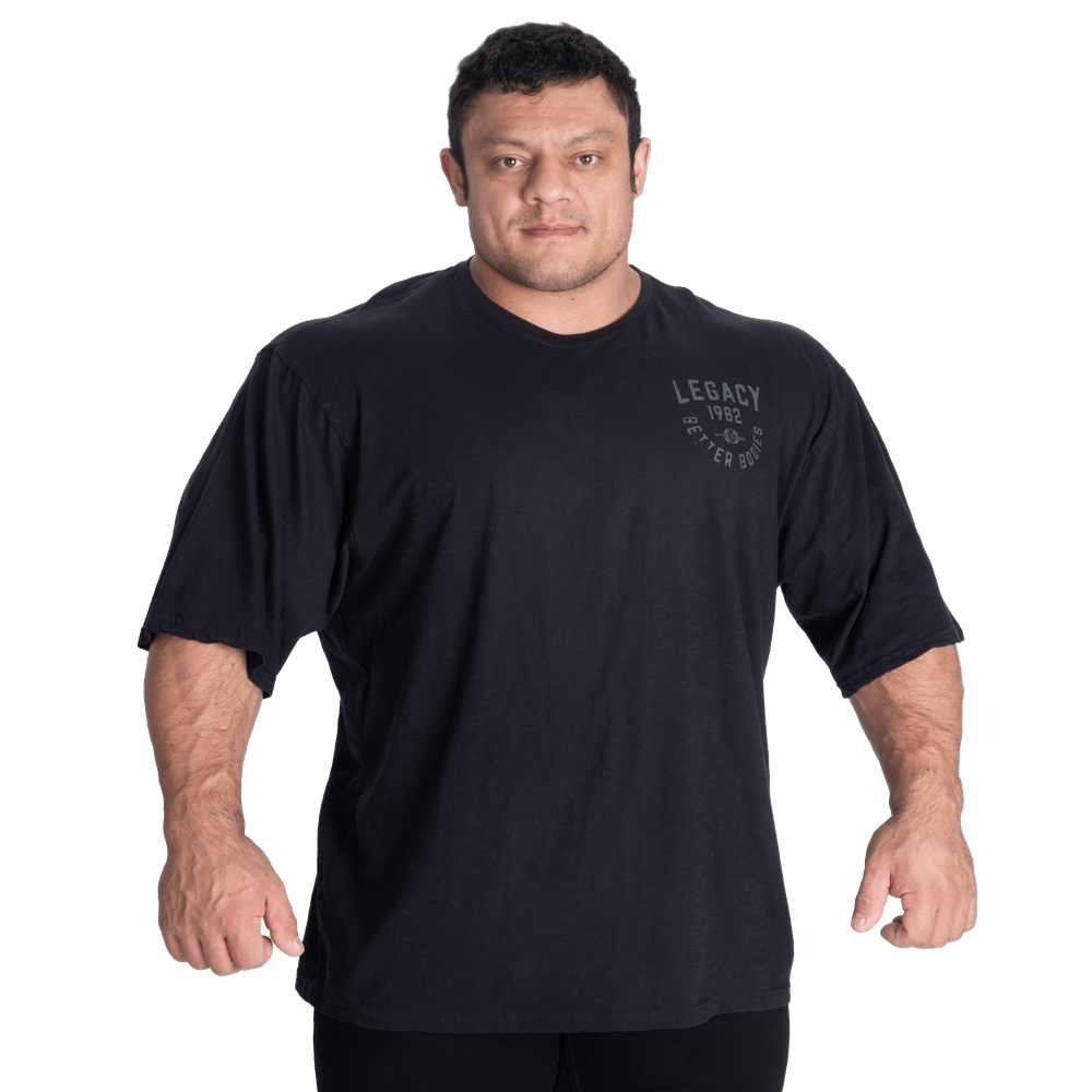 Better Bodies Legacy Slub Iron Tee - Washed Black - Urban Gym Wear