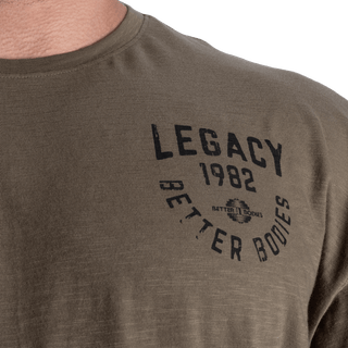 Better Bodies Legacy Slub Iron Tee - Washed Green - Urban Gym Wear