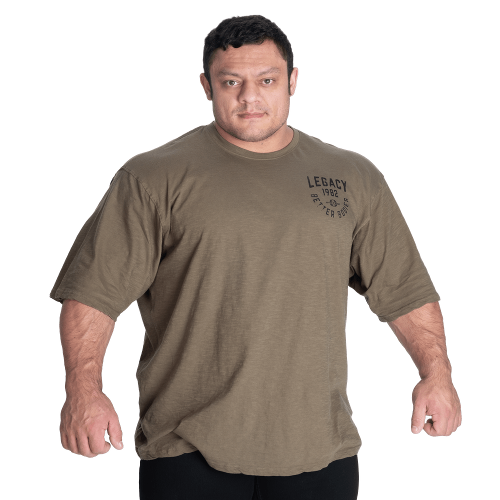 Better Bodies Legacy Slub Iron Tee - Washed Green - Urban Gym Wear