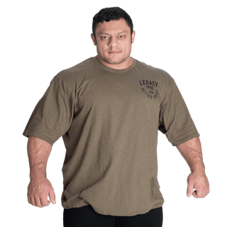 Better Bodies Legacy Slub Iron Tee - Washed Green - Urban Gym Wear