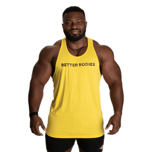 Better Bodies Logo Essential T-Back DL Yellow Urban Gym Wear