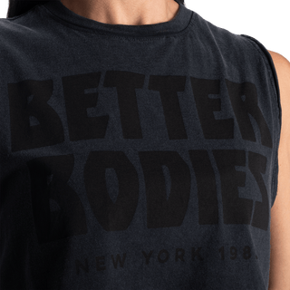 Better Bodies NY Crop Tank - Washed Black - Urban Gym Wear