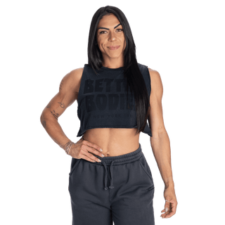 Better Bodies NY Crop Tank - Washed Black - Urban Gym Wear