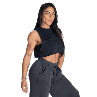 Better Bodies NY Crop Tank - Washed Black - Urban Gym Wear