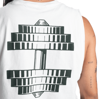 Better Bodies NY Crop Tank - White/Deep Forest - Urban Gym Wear