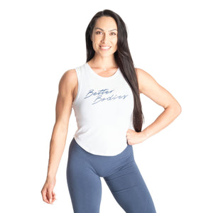 Better Bodies NY Tank Top - White/Blue - Urban Gym Wear