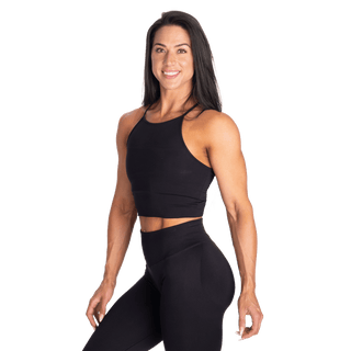 Better Bodies Performance Crop Halter - Black V2 - Urban Gym Wear