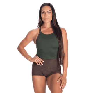 Better Bodies Performance Crop Halter - Deep Forest - Urban Gym Wear
