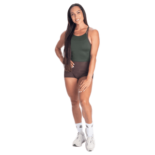 Better Bodies Performance Crop Halter - Deep Forest - Urban Gym Wear