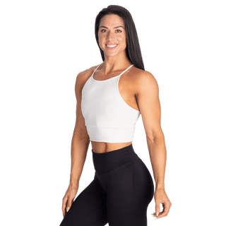 Better Bodies Performance Crop Halter - Off White - Urban Gym Wear