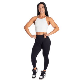 Better Bodies Performance Crop Halter - Off White - Urban Gym Wear