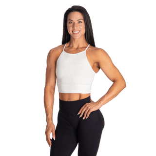 Better Bodies Performance Crop Halter - Off White - Urban Gym Wear