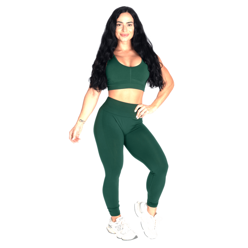 Better Bodies Seamless Scrunch Sports Bra - Emerald Green - Urban Gym Wear