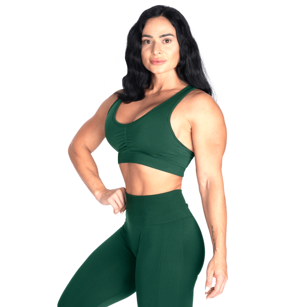 Better Bodies Seamless Scrunch Sports Bra - Emerald Green - Urban Gym Wear
