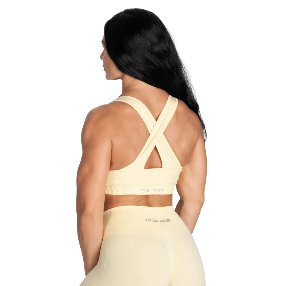 Better Bodies Seamless Scrunch Sports Bra - Washed Yellow - Urban Gym Wear