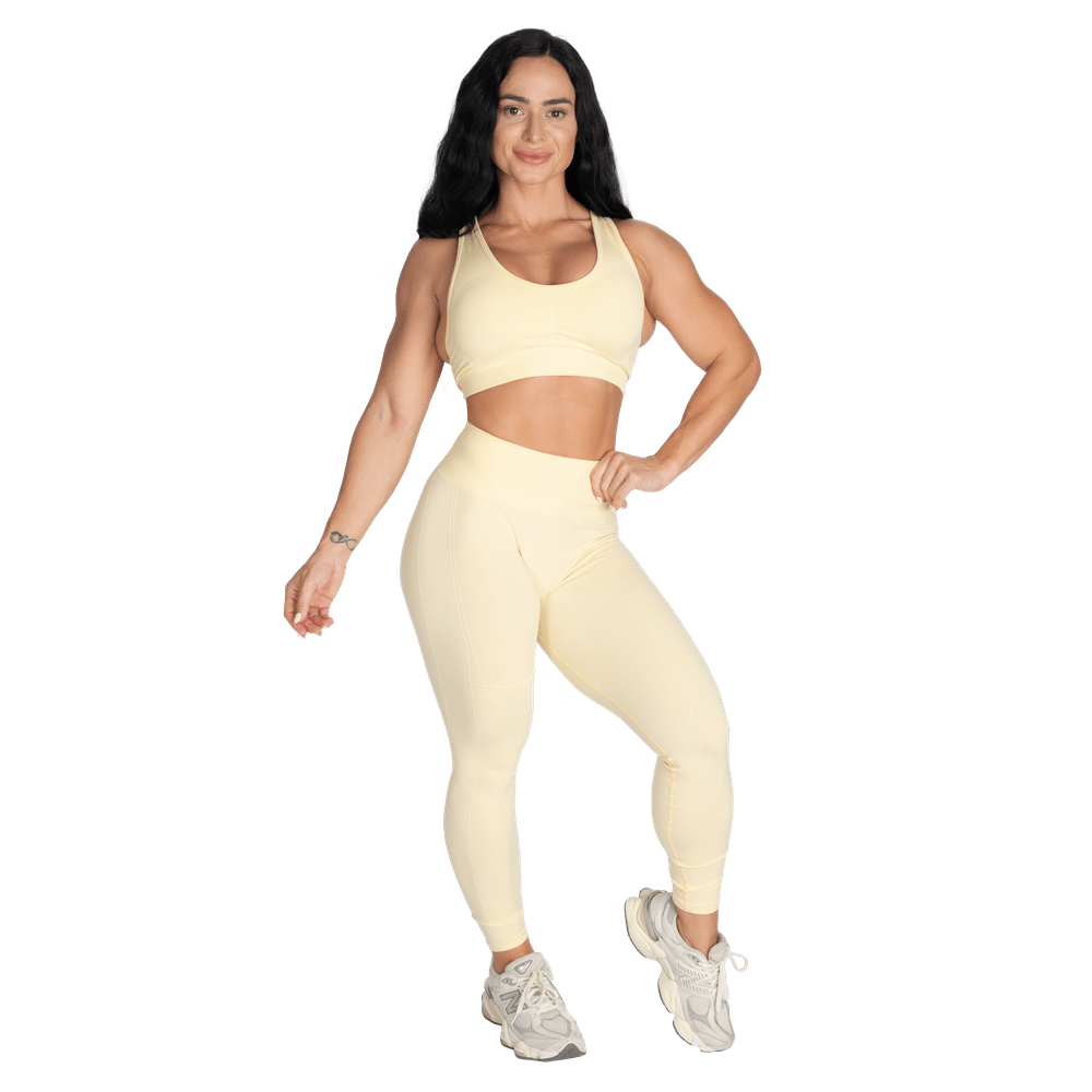Better Bodies Seamless Scrunch Sports Bra - Washed Yellow - Urban Gym Wear