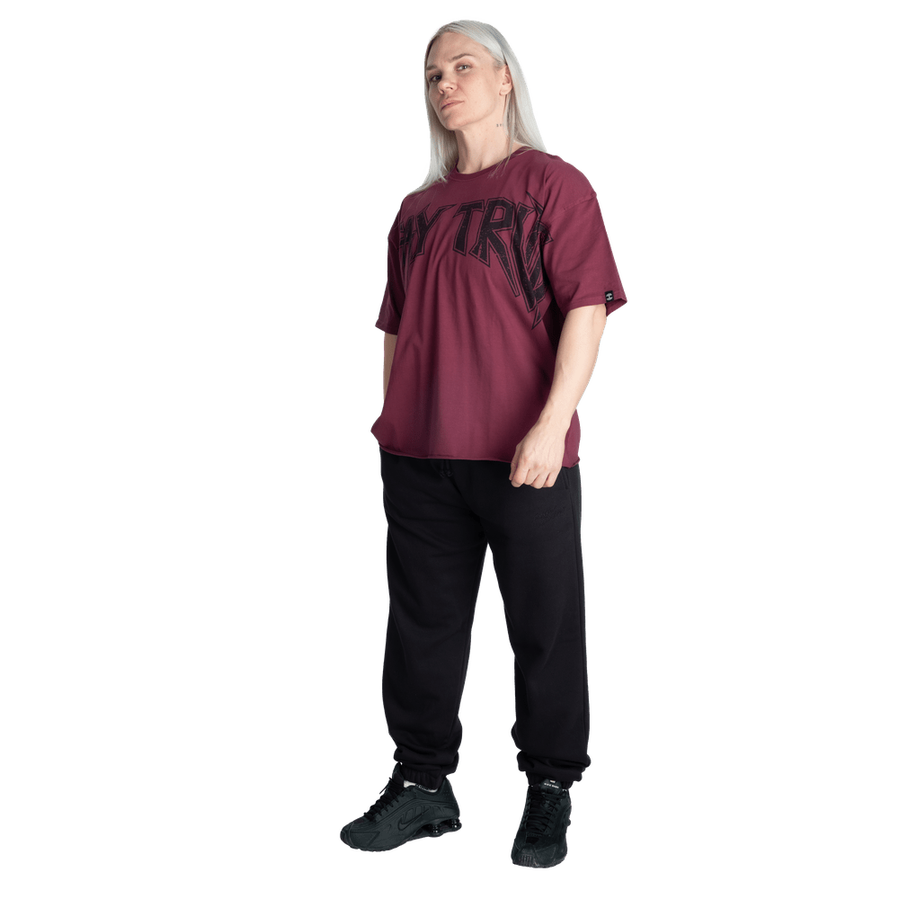 Better Bodies Stay True Oversize Tee - Washed Maroon - Urban Gym Wear