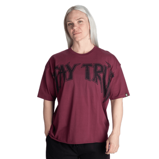 Better Bodies Stay True Oversize Tee - Washed Maroon - Urban Gym Wear