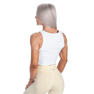 Better Bodies Team BB Rib Tank - White/Yellow - Urban Gym Wear