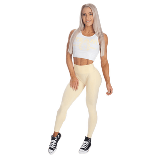 Better Bodies Team BB Rib Tank - White/Yellow - Urban Gym Wear